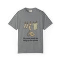 My Mom Made Me Hang Up The Phone Clothesline Tee in Grey