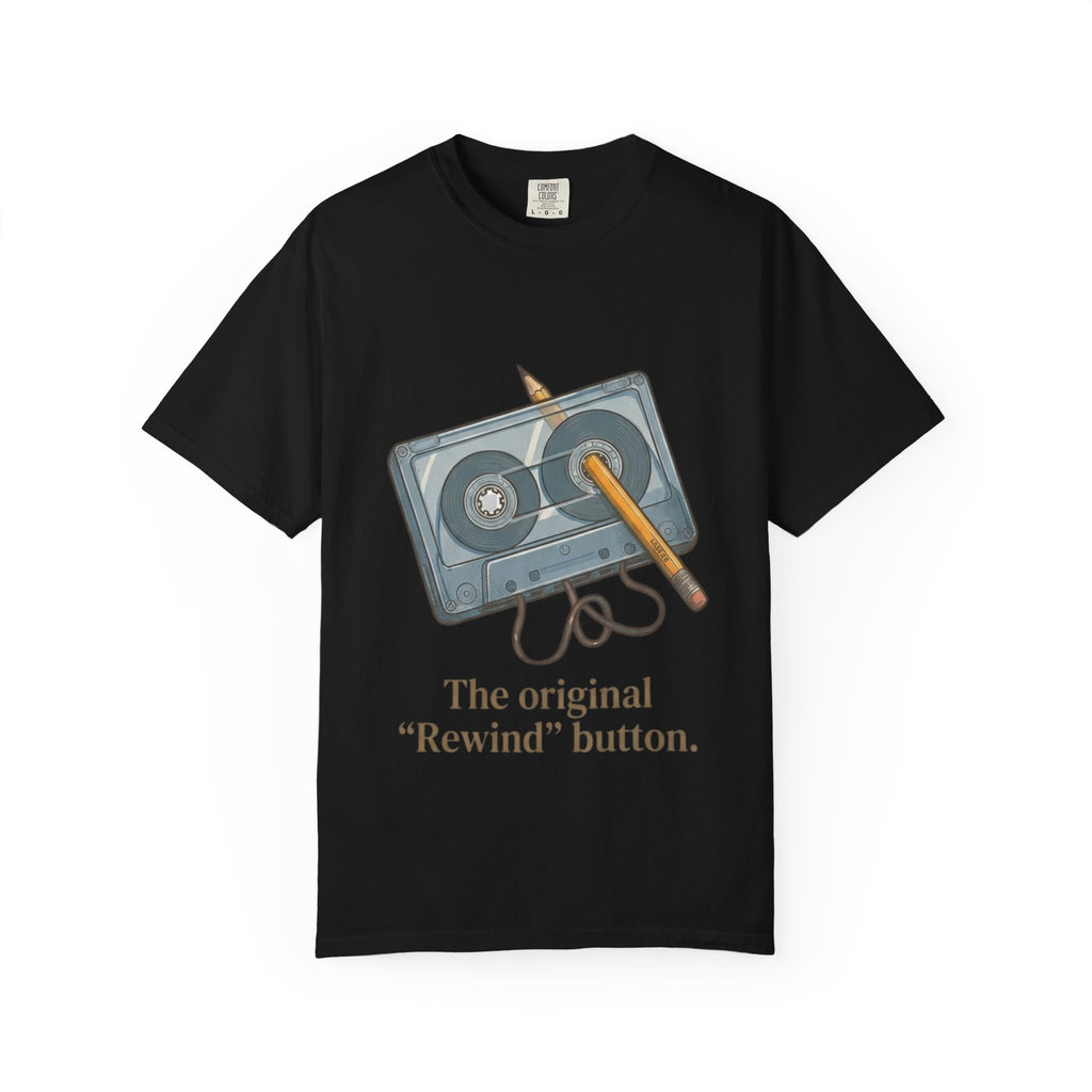 The Original "Rewind" Button — Cassette Tee