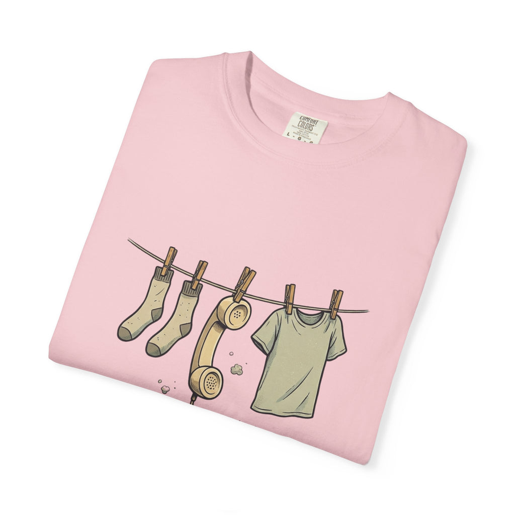 T-Shirt — 'My Mom Made Me Hang Up The Phone' Retro Phone Clothesline Tee