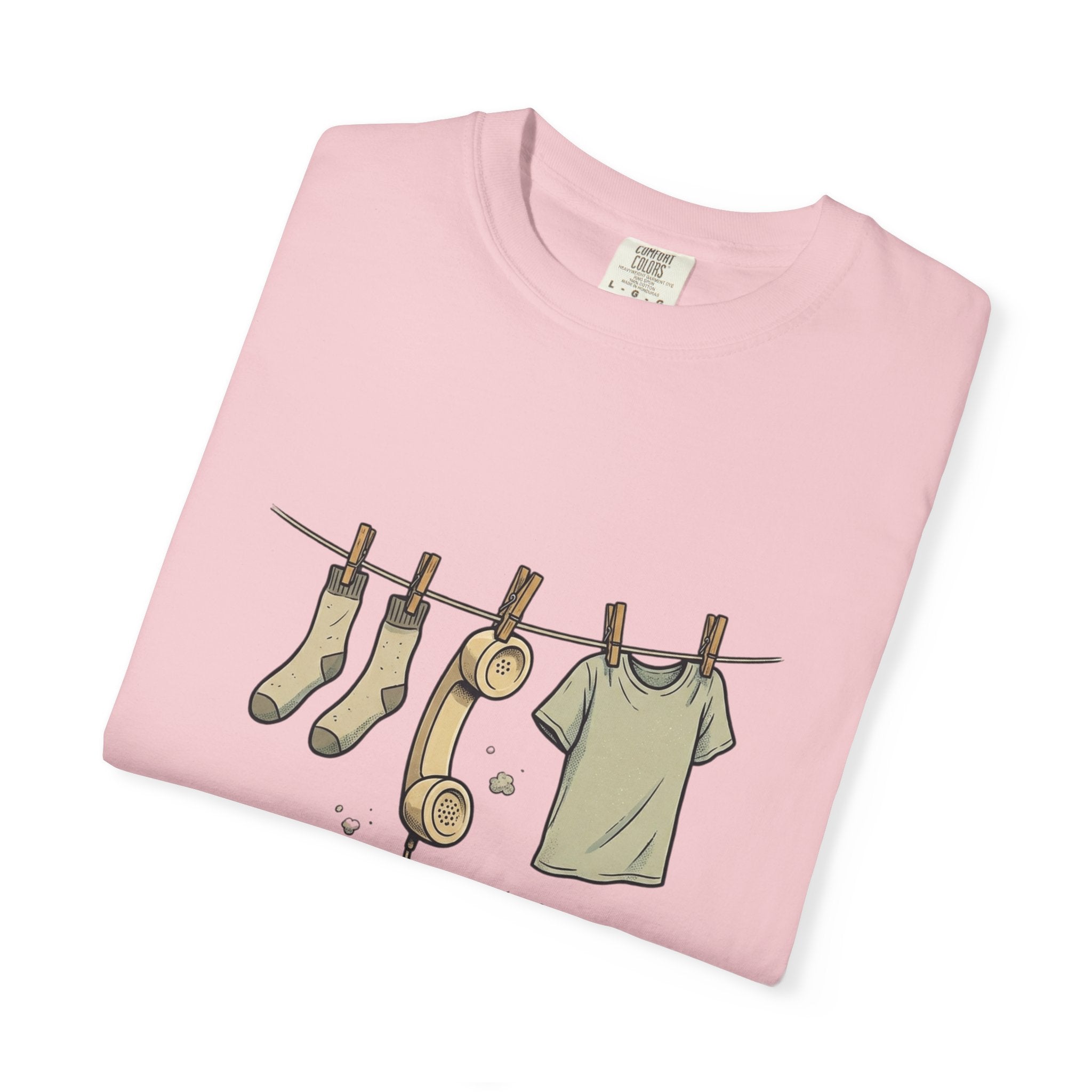 T-Shirt — 'My Mom Made Me Hang Up The Phone' Retro Phone Clothesline Tee