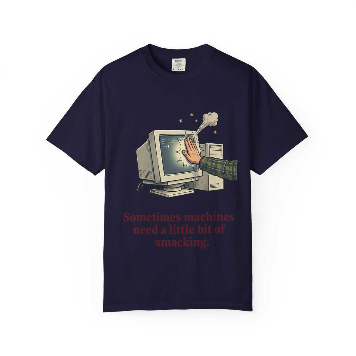 Sometimes Machines Need a Little Bit of Smacking CRT Tee in Navy