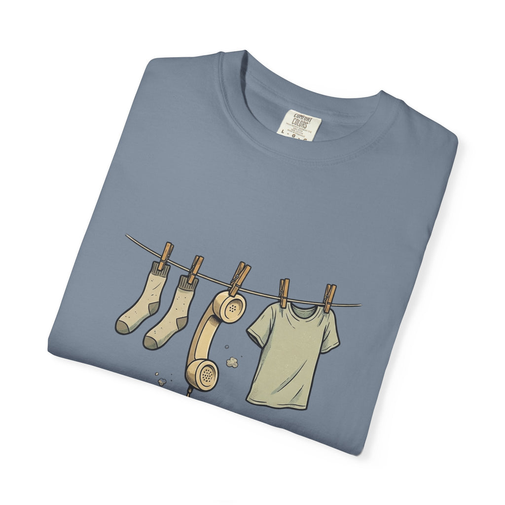 T-Shirt — 'My Mom Made Me Hang Up The Phone' Retro Phone Clothesline Tee