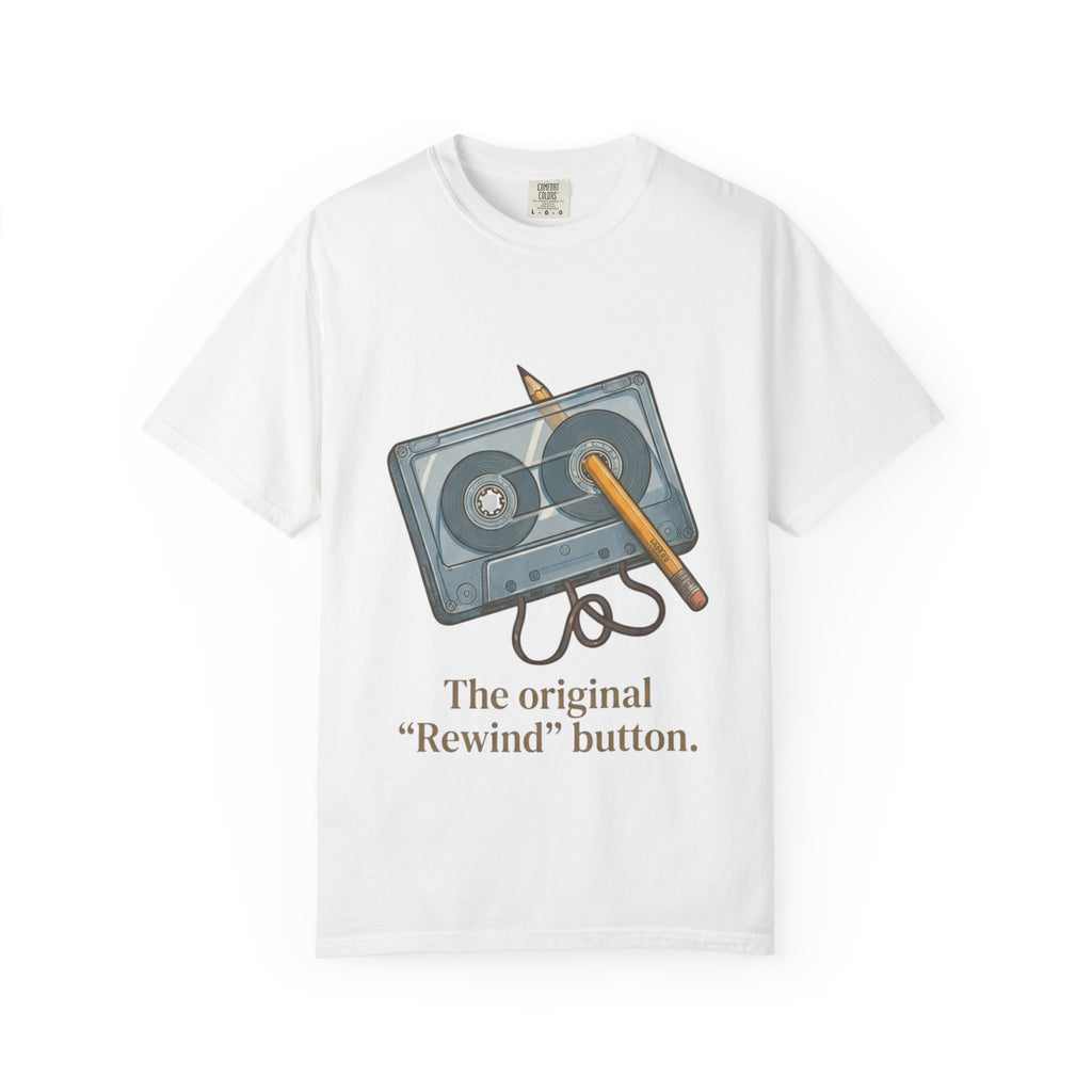 The Original "Rewind" Button — Cassette Tee