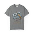 The Original "Rewind" Button Cassette Tee in Grey