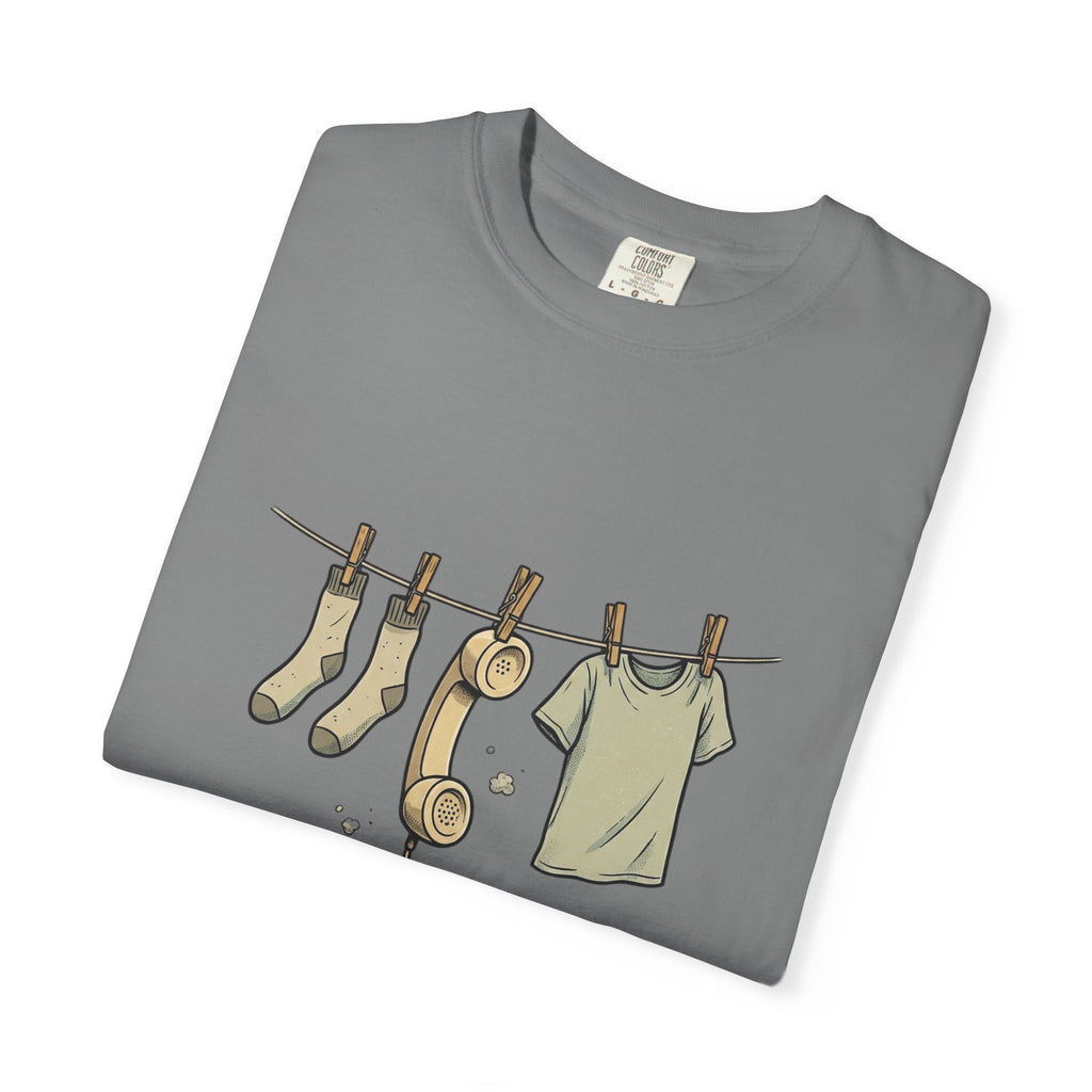 T-Shirt — 'My Mom Made Me Hang Up The Phone' Retro Phone Clothesline Tee