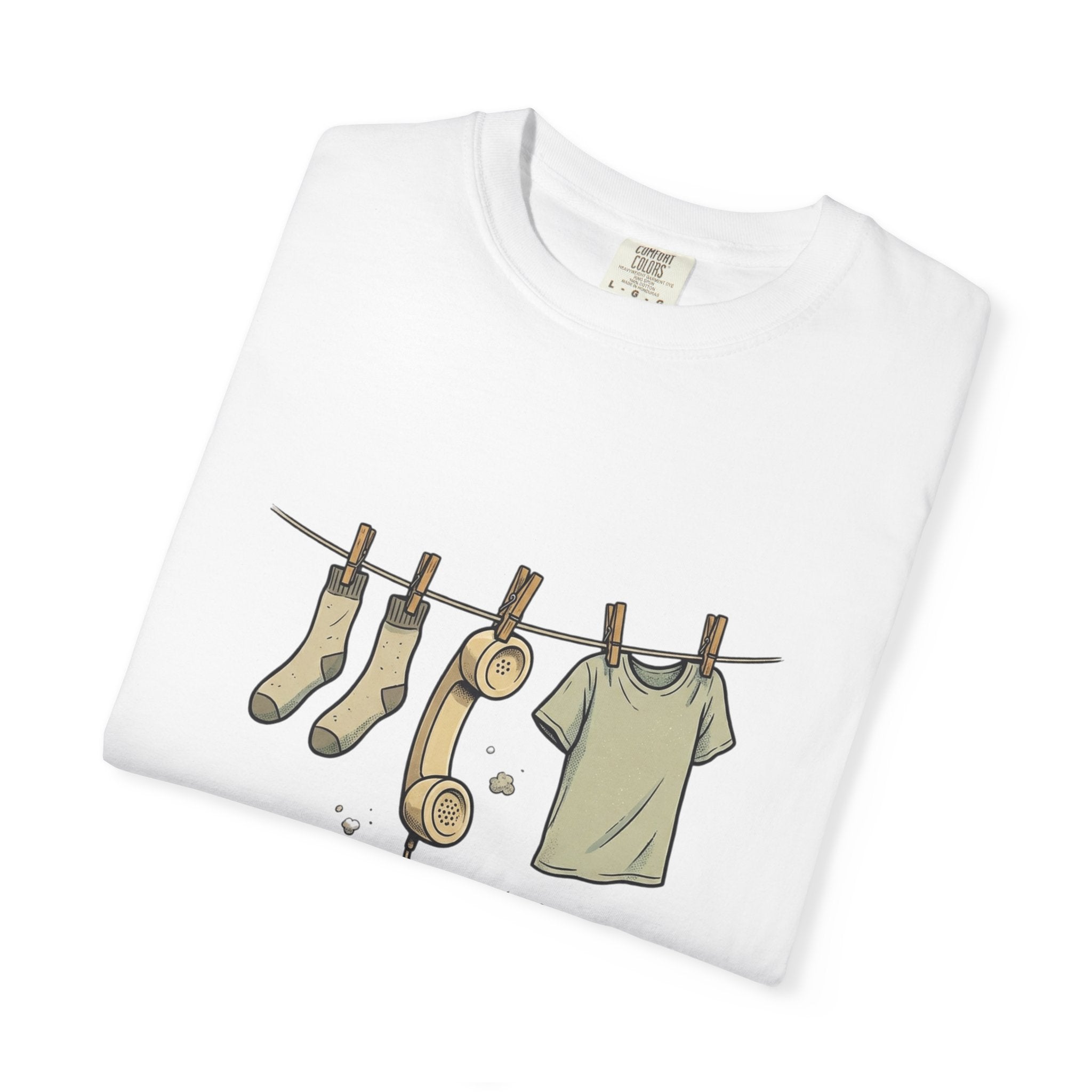T-Shirt — 'My Mom Made Me Hang Up The Phone' Retro Phone Clothesline Tee