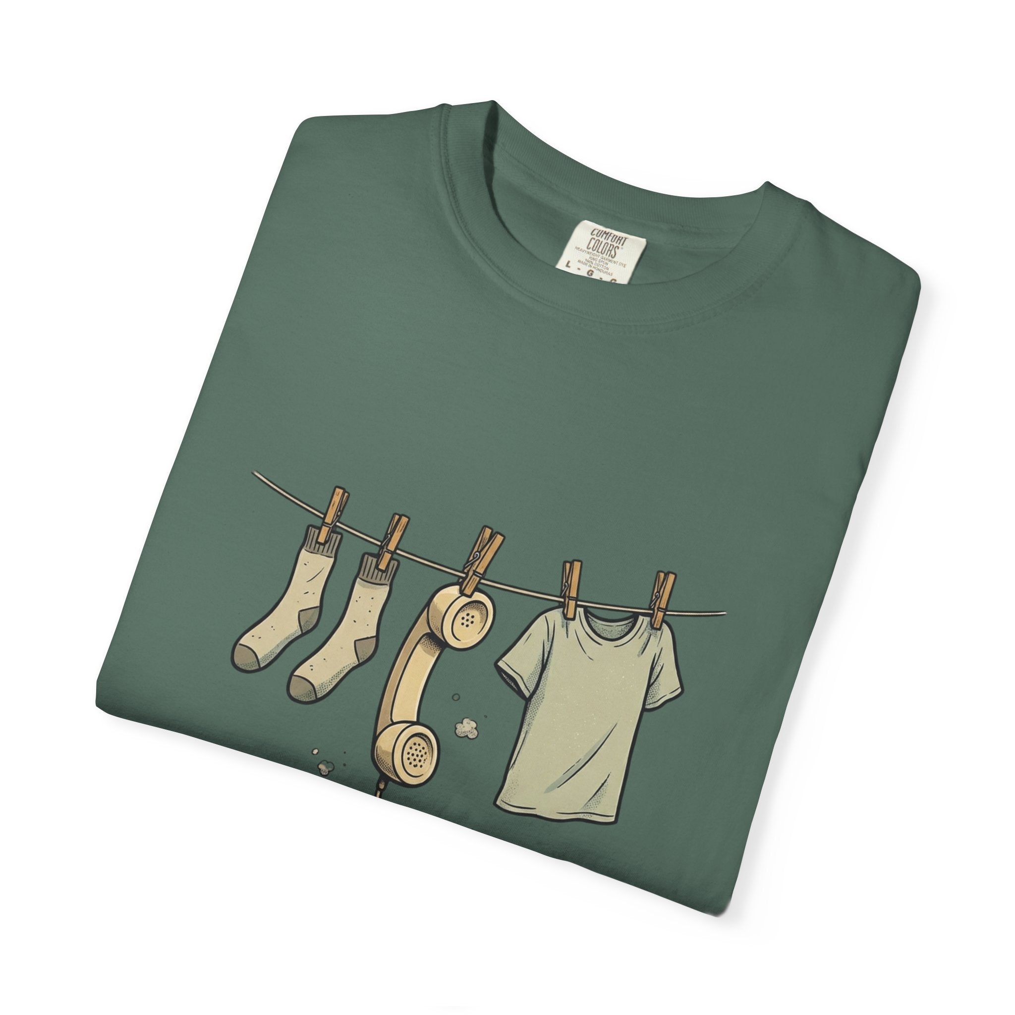 T-Shirt — 'My Mom Made Me Hang Up The Phone' Retro Phone Clothesline Tee
