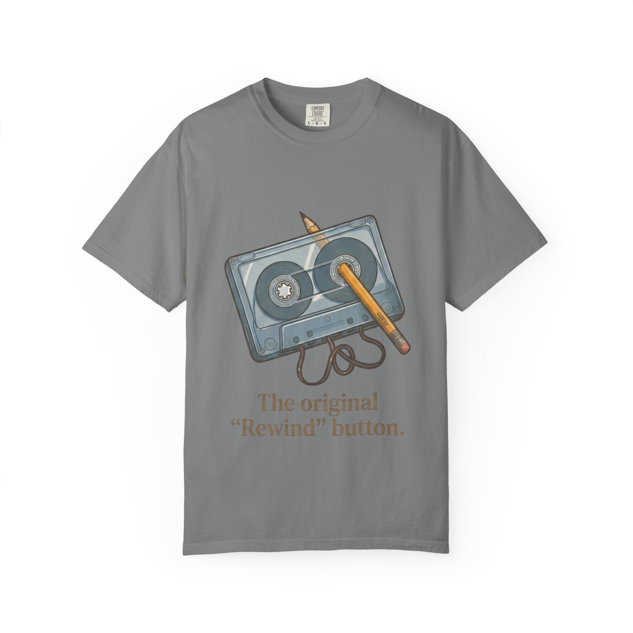 The Original "Rewind" Button — Cassette Tee