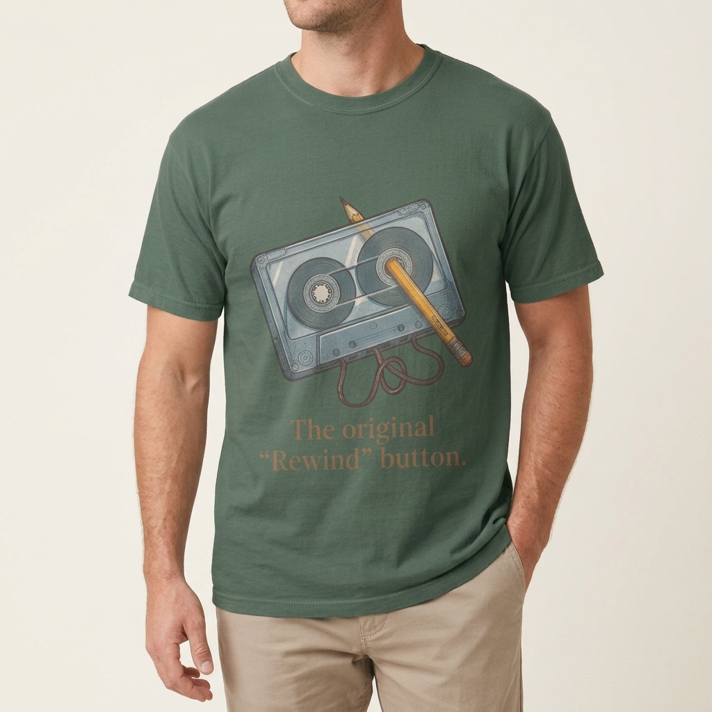 The Original "Rewind" Button — Cassette Tee