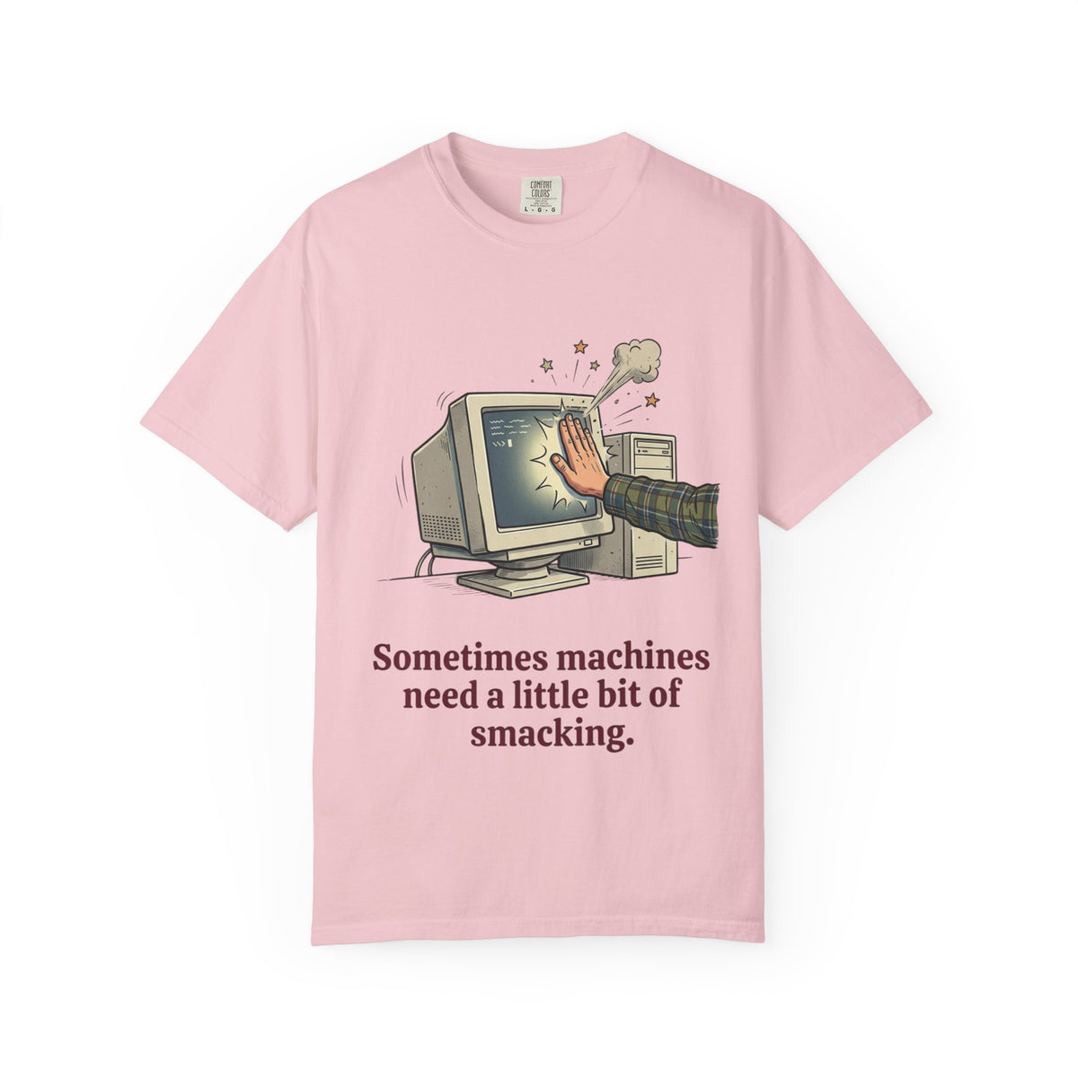 Sometimes Machines Need a Little Bit of Smacking CRT Tee in Pink